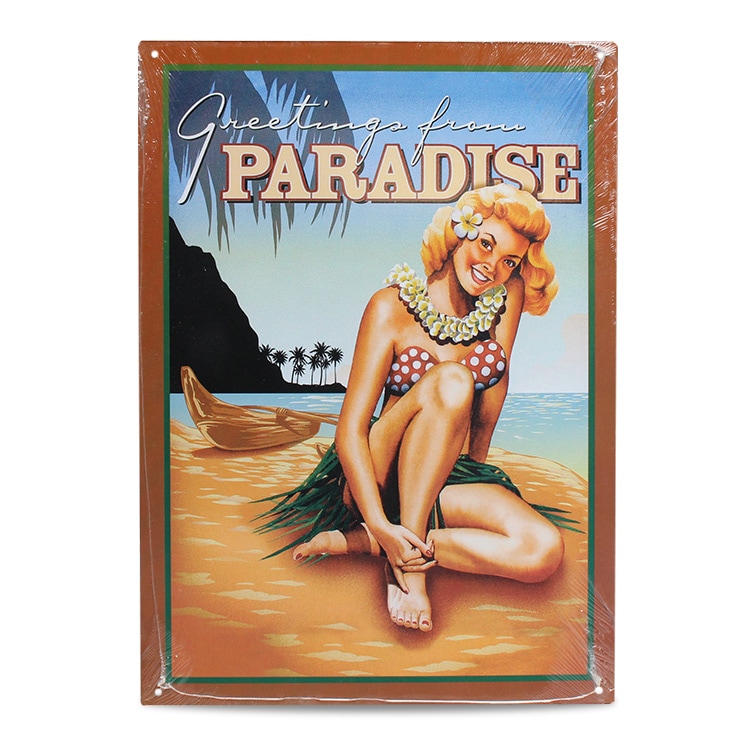 ブリキ 看板 ティンプレート PARADISE パラダイス H44×W31.8cm ブリキ