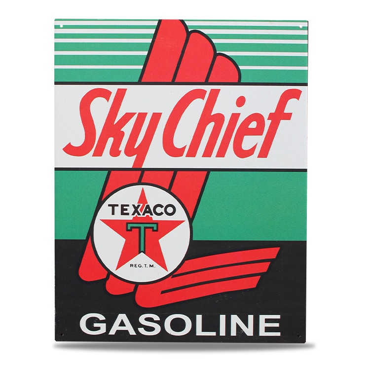 ブリキ 看板 ティンプレート TEXACO Sky Chief テキサコ H40.5×W31.8cm ブリキ製 オシャレ 壁面 インテリア小物 アメリカン雑貨アメリカン 四角 かっこいい ヴィンテージ ビンテージ コンパクト 店舗 トイレ 玄関 リビング バー カフェ 輸入雑貨