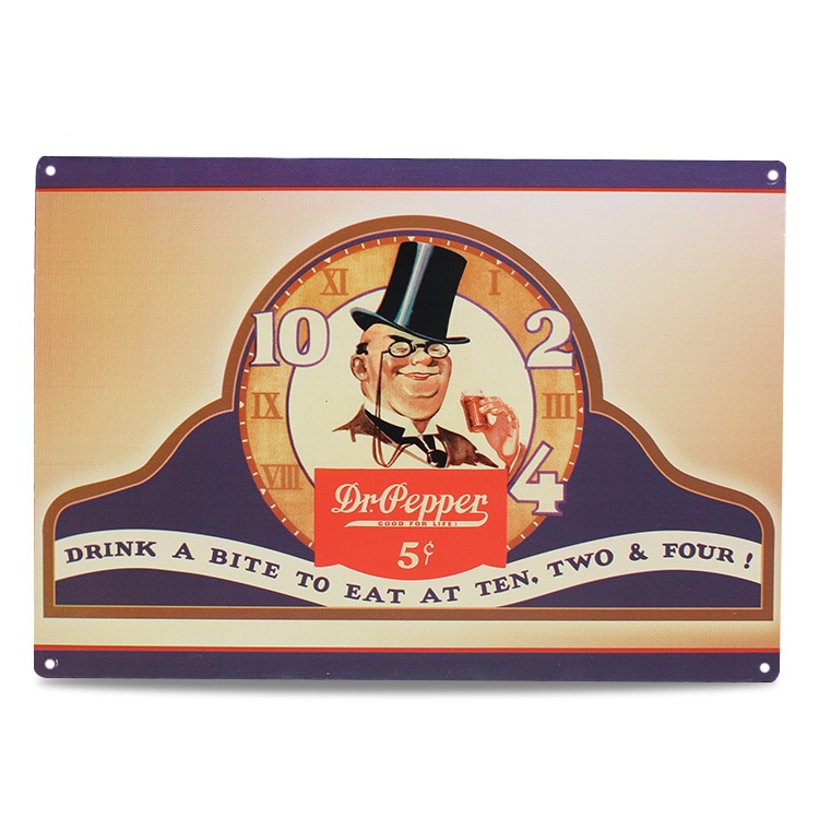 ブリキ 看板 ティンプレート Dr.Pepper ドクターペッパー H29.5×W42.3cm ブリキ製  オシャレ 壁面 インテリア小物 アメリカン雑貨アメリカン 四角 かっこいい ヴィンテージ ビンテージ コンパクト 店舗 トイレ 玄関 リビング バー カフェ 輸入雑貨