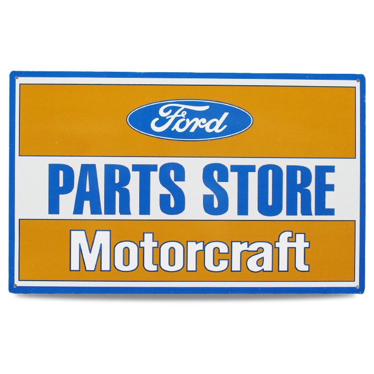 看板 メタルサイン「FORD PATRS STORE」（フォード・パーツストア）　縦28×横40.5cm アメリカ製 ブリキ看板 フォードオフィシャルグッズ アメリカ雑貨アメリカン 四角 かっこいい ヴィンテージ ビンテージ コンパクト 店舗 トイレ 玄関 リビング バー カフェ 輸入雑貨