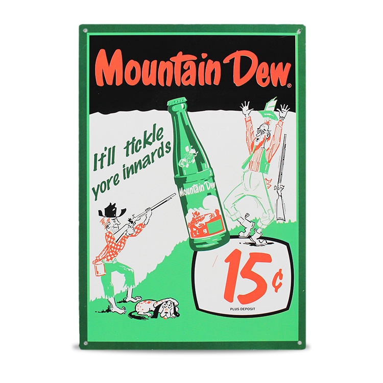 メタルサイン Mountain Dew 15￠マウンテンデュー 15セント MD-11 縦42.7×横29.8cm アメリカ製 ブリキ看板アメリカン 四角 かっこいい ヴィンテージ ビンテージ コンパクト 店舗 トイレ 玄関 リビング バー カフェ 輸入雑貨