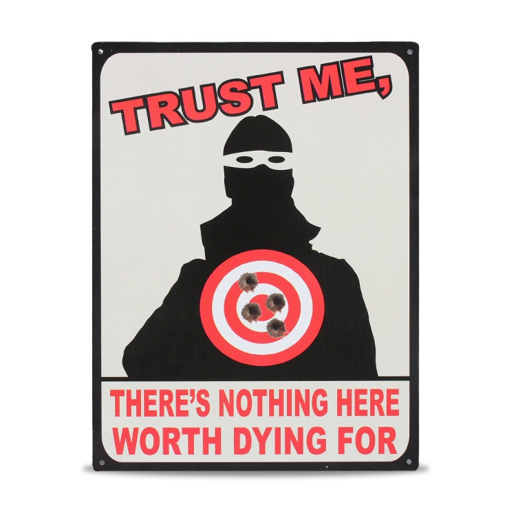 メタルサイン TRUST ME 縦39.2×横30cm アメリカ製アメリカン 四角 かっこいい ヴィンテージ ビンテージ コンパクト 店舗 トイレ 玄関 リビング バー カフェ 輸入雑貨