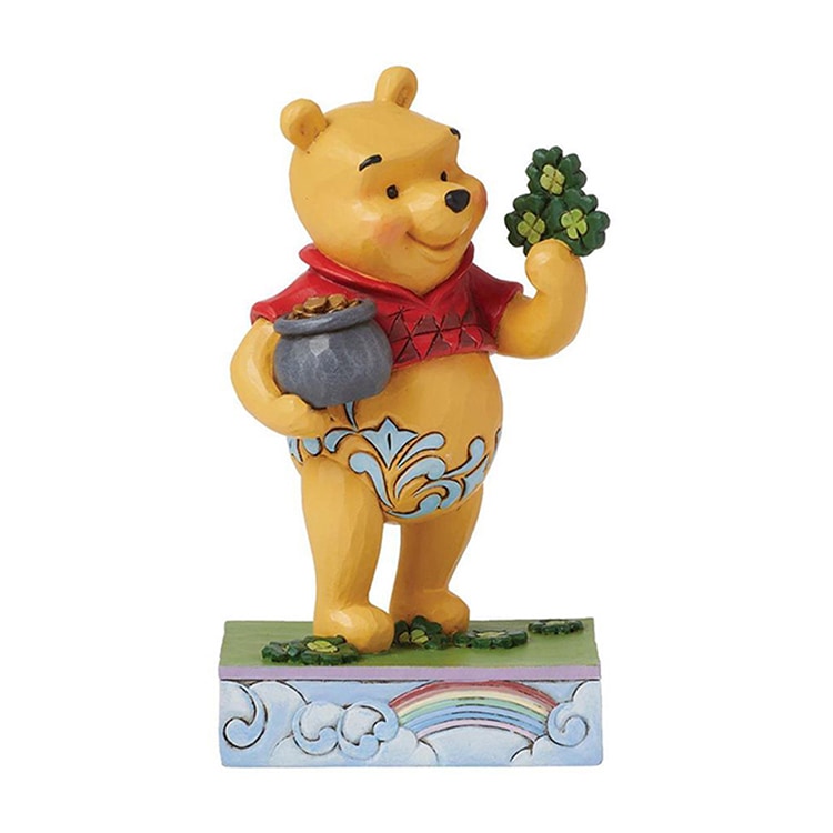 フィギュア ディズニー プーさん クローバーズ 約12cm enesco Disney Traditions くまのプーさん  pooh レジン製 人形 置物【メーカー直送】【同梱不可】【あす楽不可】【代引き不可】