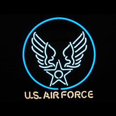 U.S.エアフォース ネオンサイン ネオン管照明 51×46cm 室内用 アメリカ雑貨 ガレージ・ショップ装飾にアメリカンインテリアのマストアイテム!!
