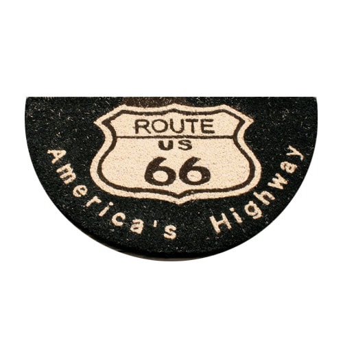 ROUTE66 セミサークル ココマット ブラック 40×70cm 玄関マット 天然素材 アメリカン雑貨