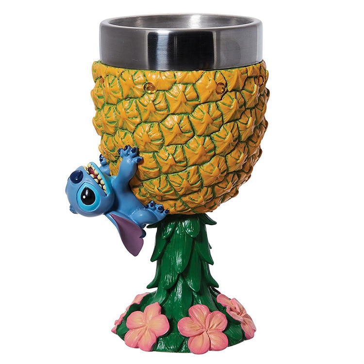 フィギュア ディズニースティッチ パイナップル ゴブレット 約18.5cm ディズニー enesco Disney Showcase リロアンドスティッチ レジン製 オブジェ ギフト プレゼント【メーカー直送】【同梱不可】【あす楽不可】【代引き不可】