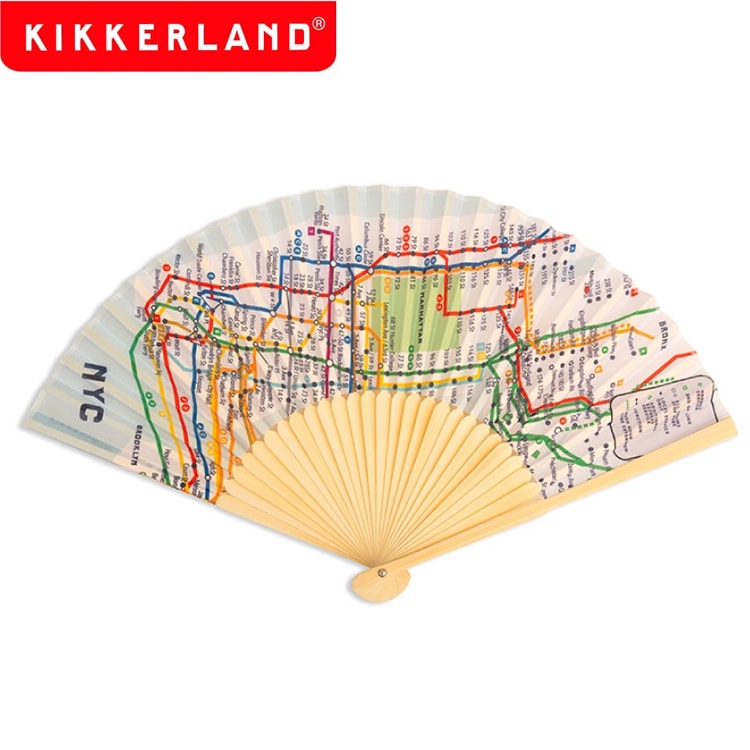 【メール便発送】扇子 KIKKERLAND NYC キッカーランド トランジット マップ ファン うちわ 洋風 暑さ対策 おしゃれ 地図 ニューヨーク アメリカ雑貨ニューヨークの地下鉄マップモチーフの扇子 コンパクト 持ち運び 携帯 夏 