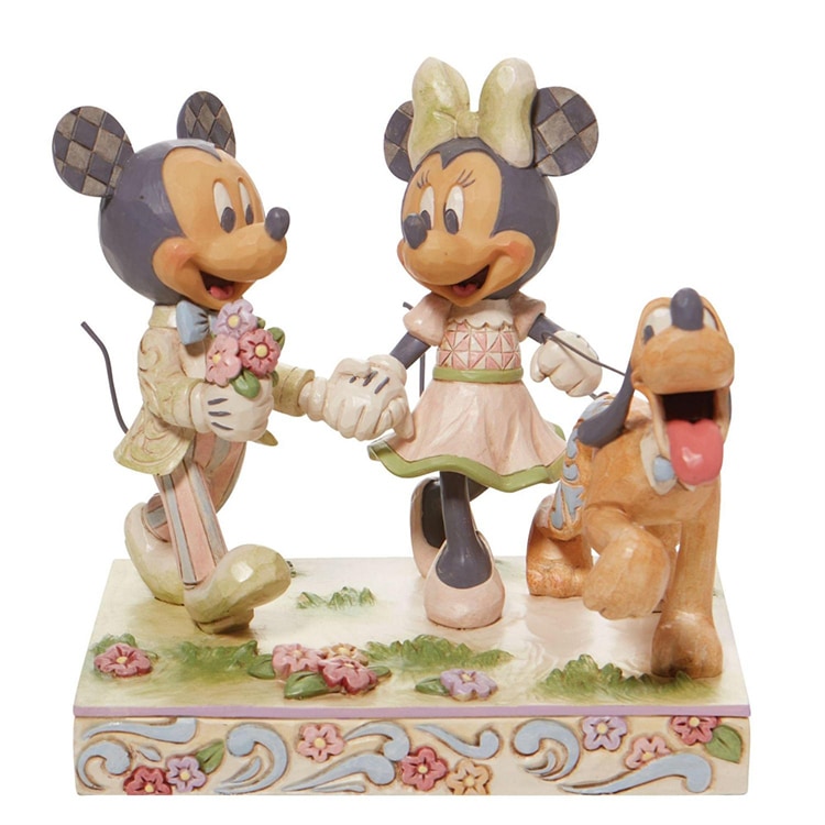フィギュア ミッキー＆ミニー ホワイトウッドランド 約13cm enesco Disney Traditions レジン製【メーカー直送】【同梱不可】【あす楽不可】【代引き不可】