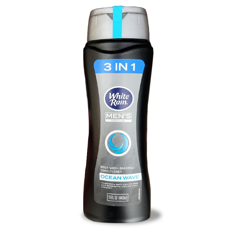 メンズ 3in1 ボディソープ ホワイトレイン クール オーシャンウェーブ 443ml White Rain シャンプー コンディショナー ボディウォッシュ アメリカ製  アメリカ雑貨ヘアからボディまで全身洗える オールインワンシャンプー。ニオイ対策にもおすすめ！