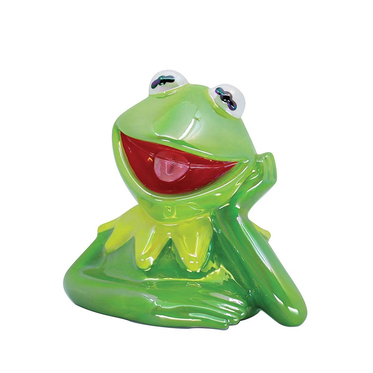 貯金箱 フィギュア カーミット ザ フロッグ バンク 約15cm ドロマイト製 ディズニー enesco Disney Showcase レジン製 Jim Henson【メーカー直送】【同梱不可】【あす楽不可】【代引き不可】