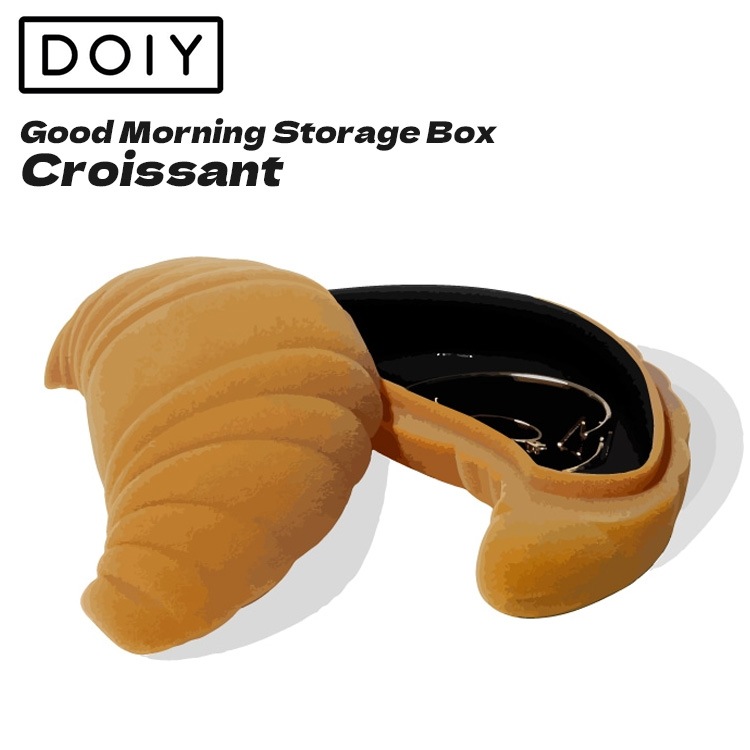 小物入れ DOIY ドーイ グッドモーニング ストレージボックス クロワッサン 陶器製 ジュエリーケース かわいい おしゃれ パンケーキモチーフの陶器の小物入れ