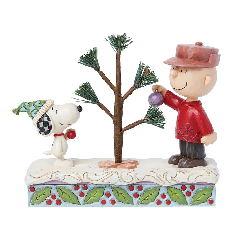 置物 フィギュア SNOOPY スヌーピー&チャーリーブラウン ツリー クリスマス 高さ14cm ポリレジン製 スヌーピー インテリア小物  enesco Peanuts JIM SHORE【メーカー直送】【同梱不可】【あす楽不可】【代引き不可】