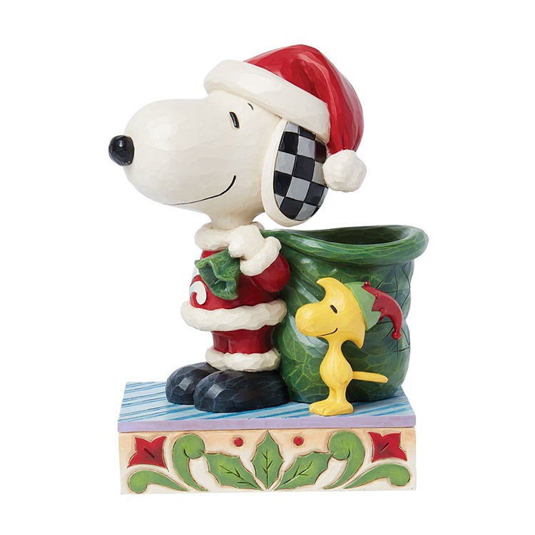 置物 フィギュア SNOOPY サンタ スヌーピー＆エルフ ウッドストック クリスマス 高さ21.5cm ポリレジン製 スヌーピー インテリア小物  enesco Peanuts JIM SHORE【メーカー直送】【同梱不可】【あす楽不可】【代引き不可】