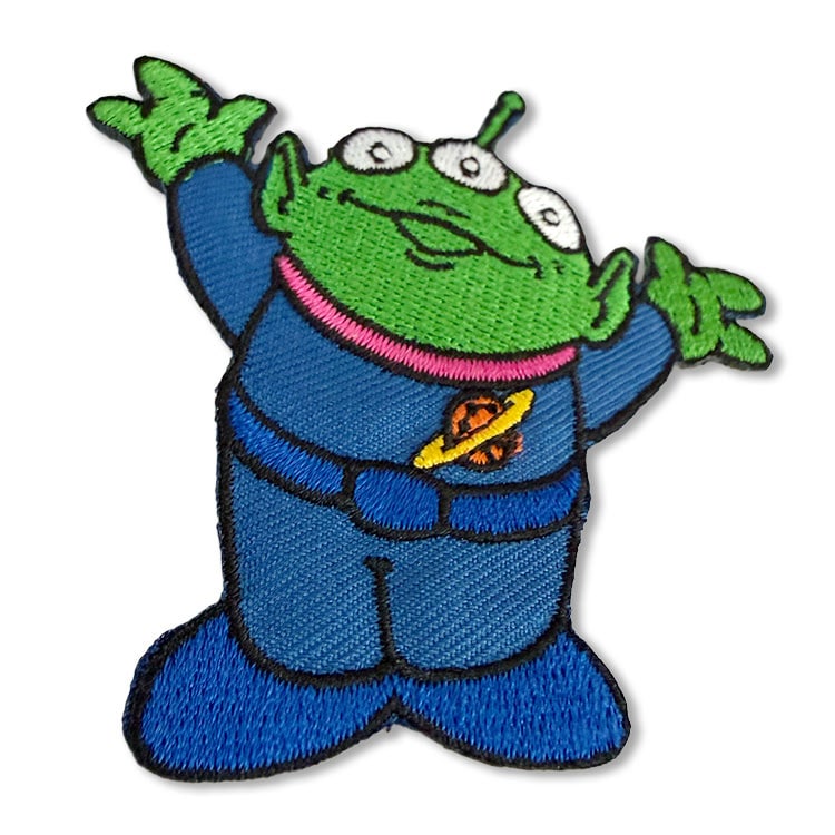 【メール便発送】PATCH アイロンワッペン エイリアン 幅7.5×縦7.5cm コットン製 カスタム アメカジ ワッペン アメリカン雑貨 アメリカ雑貨貼るだけで、瞬間アメリカン。刺繍で魅せる、大人のカスタムワッペン