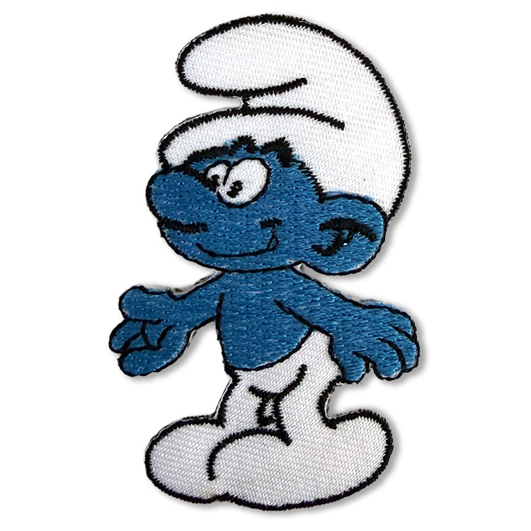 【メール便発送】PATCH アイロンワッペン スマーフ 幅4×縦7.2cm コットン製 カスタム アメカジ ワッペン アメリカン雑貨 アメリカ雑貨貼るだけで、瞬間アメリカン。刺繍で魅せる、大人のカスタムワッペン