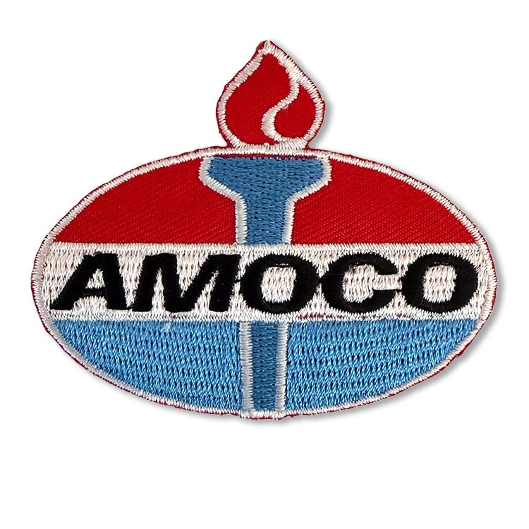 【メール便発送】PATCH アイロンワッペン AMOCO 幅7×縦5.5cm コットン製 カスタム アメカジ ワッペン アメリカン雑貨 アメリカ雑貨貼るだけで、瞬間アメリカン。刺繍で魅せる、大人のカスタムワッペン