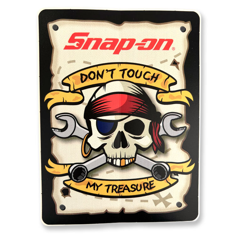【メール便発送】ステッカー Snap-on スナップオン デカール DONT TOUCH MY TREASURE 縦16×横12cm ビニル製 アメリカン雑貨アメリカの工具ブランドのステッカー 工具好きのための一枚。