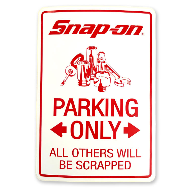 【メール便発送】Snap-on スナップオン デカール PARKING ONLY 縦17.5×横12cmアメリカの工具ブランドのステッカー 工具好きのための一枚。