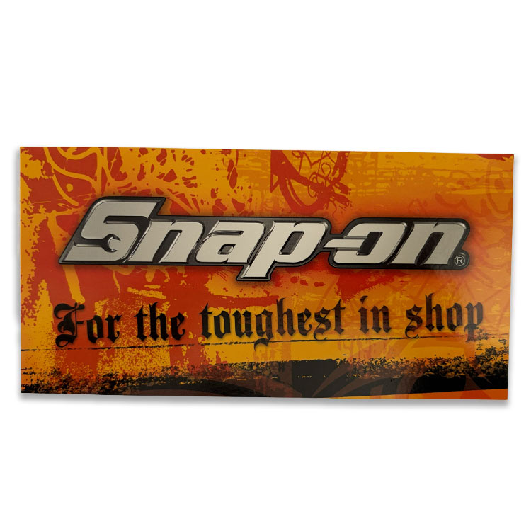 【メール便発送】Snap-on スナップオン デカール For the toughest 縦8.8×横17cmアメリカの工具ブランドのステッカー 工具好きのための一枚。
