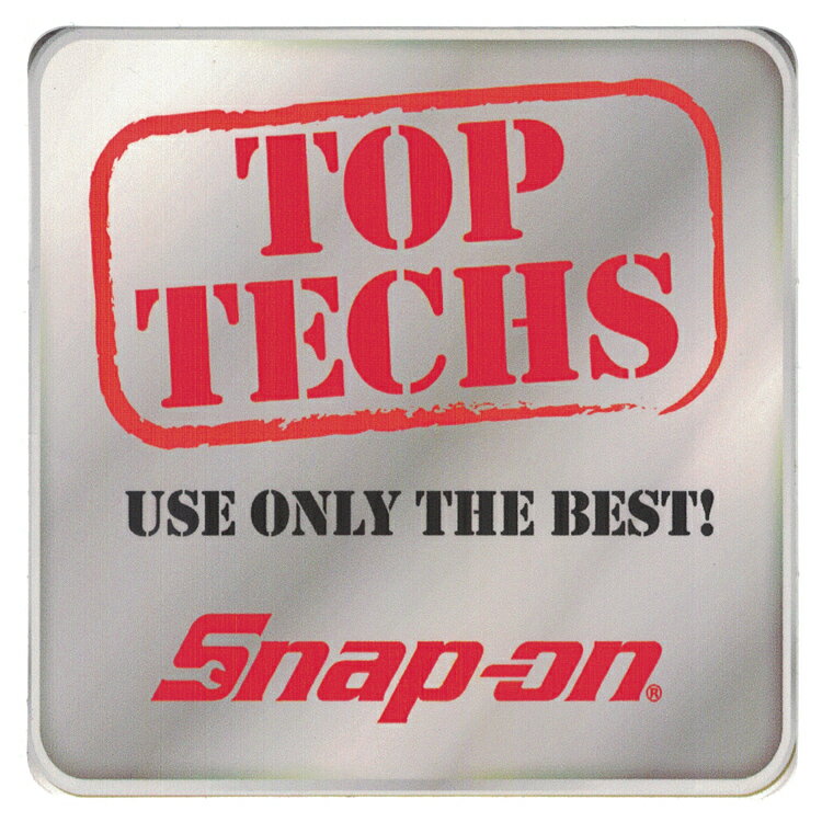 【メール便発送】ステッカー 車 スナップオン デカール TOP TECHS USE ONLY THE BEST 角型 グレー 縦12.7×横12.7cm Snap-on シール アメリカ雑貨 アメリカン雑貨アメリカを代表する工具メーカーのオフィシャルデカール。