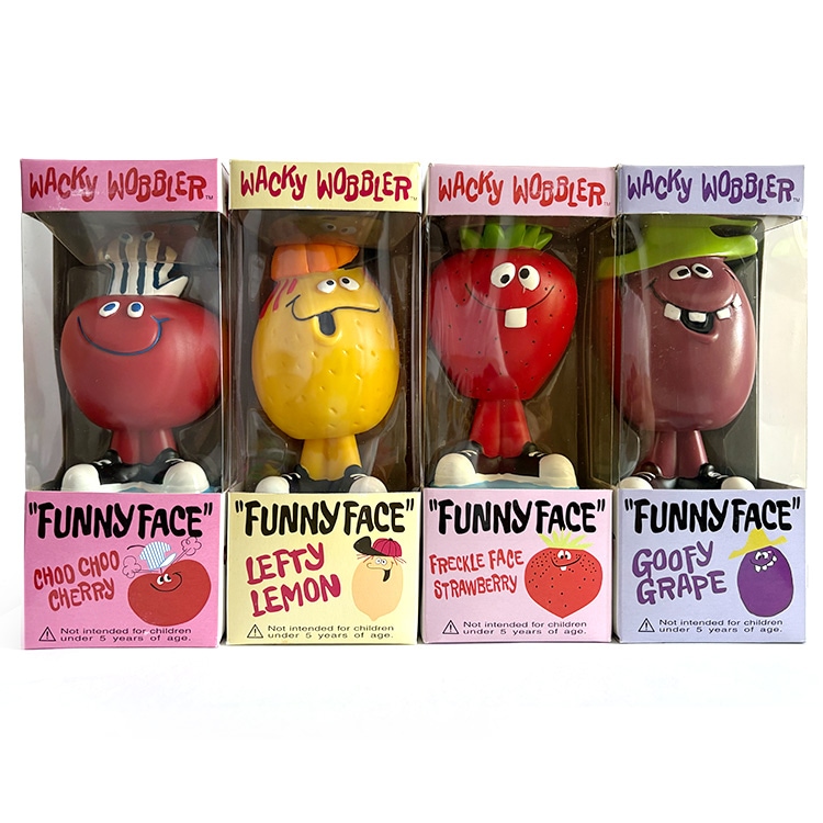 フィギュア 人形 ヴィンテージドール Wacky Wobbler Funny Faceフィギュア4体セット ビンテージ コレクション アメリカン雑貨1点物のコレクティブルアイテム