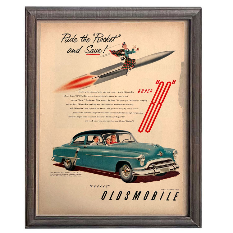 LIFE誌 ヴィンテージ切り抜き 額装アート フレーム付き アメリカ雑貨 インテリア 壁掛け Oldsmobile クラシックカー ktlife0113本物のLIFE誌を飾る、特別なヴィンテージアート。