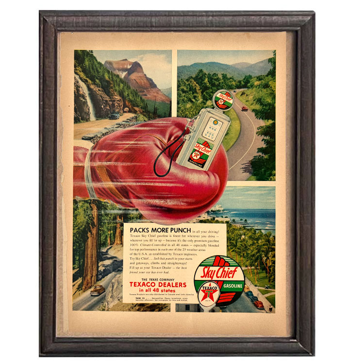 LIFE誌 ヴィンテージ切り抜き 額装アート フレーム付き アメリカ雑貨 インテリア 壁掛け Texaco 赤い車広告 ktlife0126本物のLIFE誌を飾る、特別なヴィンテージアート。