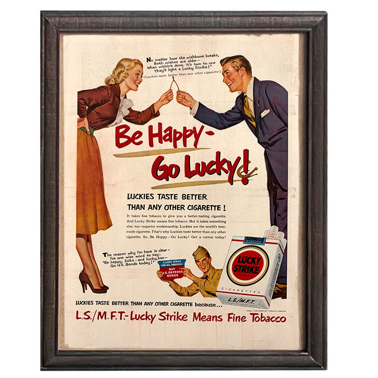 LIFE誌 ヴィンテージ切り抜き 額装アート フレーム付き アメリカ雑貨 インテリア 壁掛け Lucky Strike ダンス広告 ktlife0147本物のLIFE誌を飾る、特別なヴィンテージアート。
