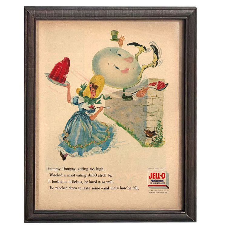 LIFE誌 ヴィンテージ切り抜き 額装アート フレーム付き アメリカ雑貨 インテリア 壁掛け Jell-O レトロキャラクター ktlife0153本物のLIFE誌を飾る、特別なヴィンテージアート。