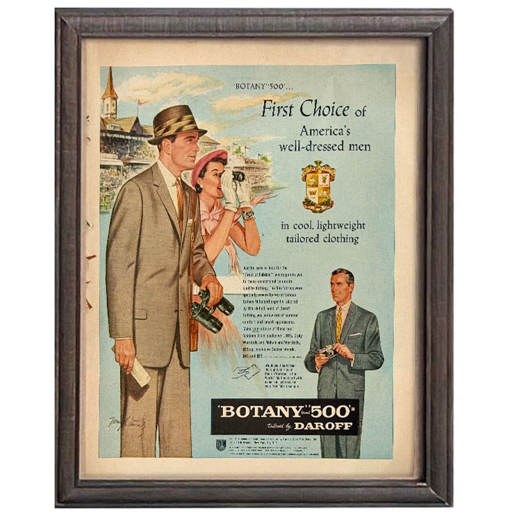 LIFE誌 ヴィンテージ切り抜き 額装アート フレーム付き アメリカ雑貨 インテリア おしゃれ 壁掛け Botany 500 メンズスーツ広告 ktlife0506本物のLIFE誌を飾る、特別なヴィンテージアート。