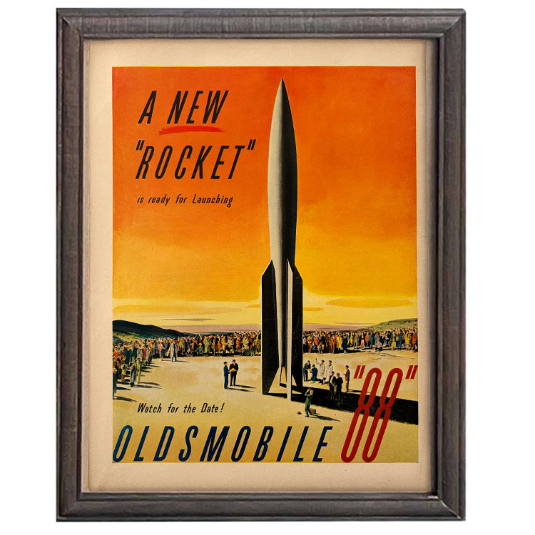 LIFE誌 ヴィンテージ切り抜き 額装アート フレーム付き アメリカ雑貨 インテリア おしゃれ 壁掛け Oldsmobile Rocket 88 自動車広告 ktlife0530本物のLIFE誌を飾る、特別なヴィンテージアート。