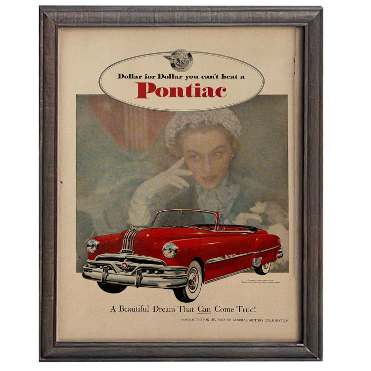 LIFE誌 ヴィンテージ切り抜き 額装アート フレーム付き アメリカ雑貨 インテリア おしゃれ 壁掛け Pontiac 自動車広告 ktlife0537本物のLIFE誌を飾る、特別なヴィンテージアート。