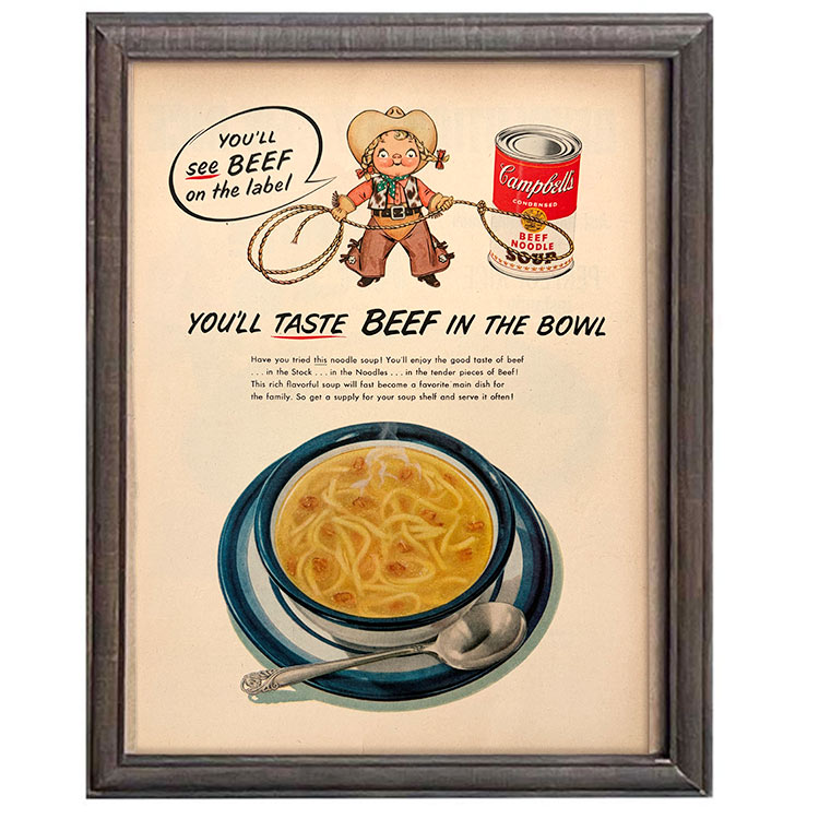 LIFE誌 ヴィンテージ切り抜き 額装アート Campbell’s スープ広告 フレーム付き アメリカ雑貨 インテリア おしゃれ 壁掛け ktlife0631本物のLIFE誌を飾る、特別なヴィンテージアート。