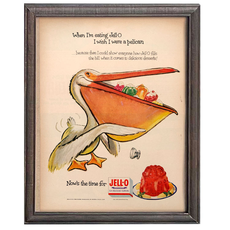 LIFE誌 ヴィンテージ切り抜き 額装アート Jell-O ゼリー広告 フレーム付き アメリカ雑貨 インテリア おしゃれ 壁掛け ktlife0635本物のLIFE誌を飾る、特別なヴィンテージアート。