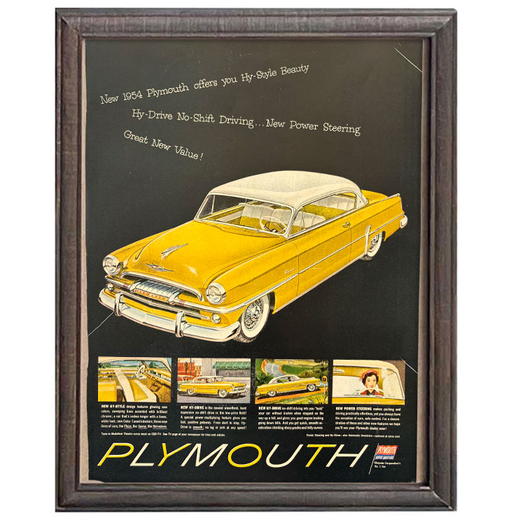 LIFE誌 ヴィンテージ切り抜き 額装アート Plymouth 自動車広告 フレーム付き アメリカ雑貨 インテリア おしゃれ 壁掛け ktlife0642本物のLIFE誌を飾る、特別なヴィンテージアート。