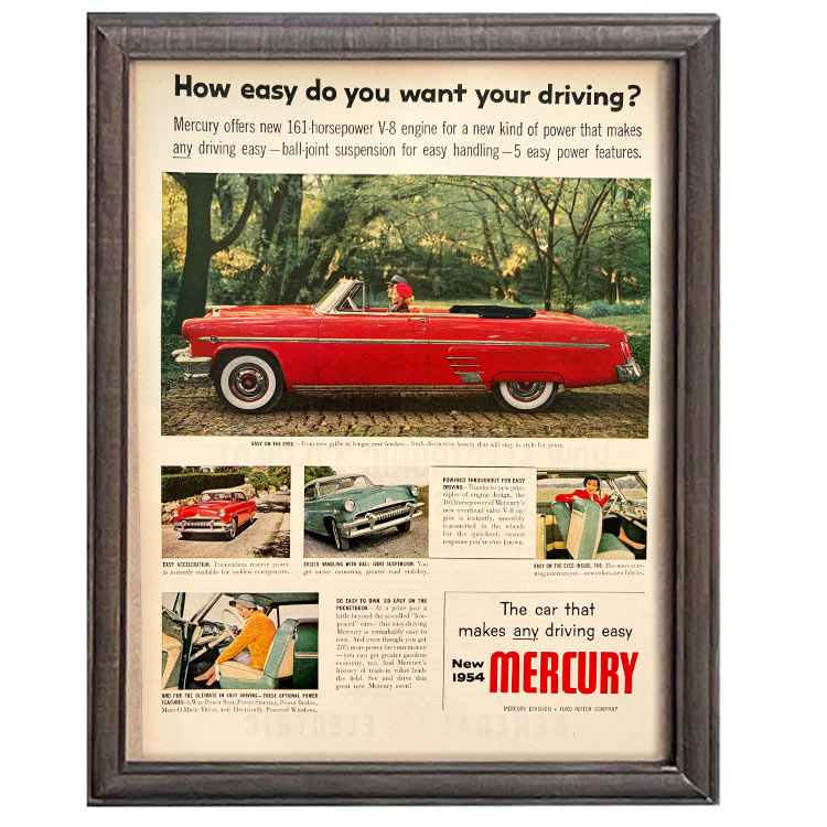 LIFE誌 ヴィンテージ切り抜き 額装アート Mercury 自動車広告 フレーム付き アメリカ雑貨 インテリア おしゃれ 壁掛け ktlife0661本物のLIFE誌を飾る、特別なヴィンテージアート。