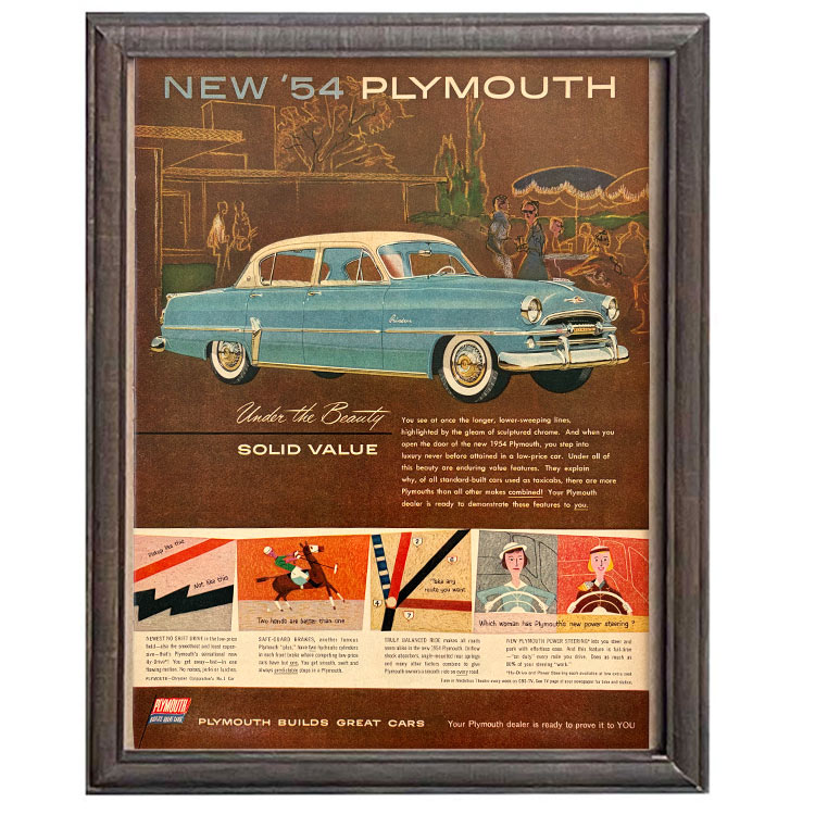 LIFE誌 ヴィンテージ切り抜き 額装アート Plymouth 自動車広告 フレーム付き アメリカ雑貨 インテリア おしゃれ 壁掛け ktlife0662本物のLIFE誌を飾る、特別なヴィンテージアート。
