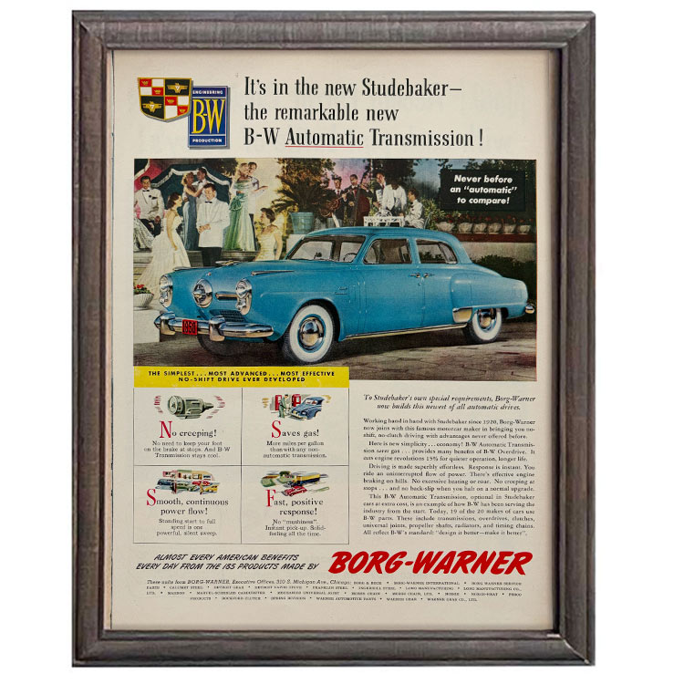 LIFE誌 ヴィンテージ切り抜き 額装アート Borg-Warner 自動車広告 フレーム付き アメリカ雑貨 インテリア おしゃれ 壁掛け ktlife0669本物のLIFE誌を飾る、特別なヴィンテージアート。