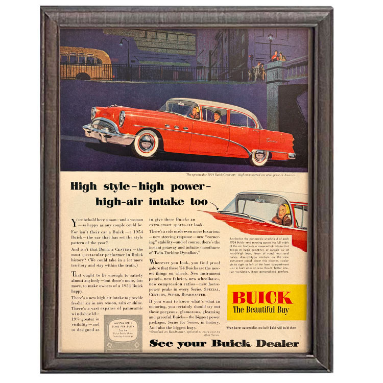 LIFE誌 ヴィンテージ切り抜き 額装アート Buick 自動車広告 フレーム付き アメリカ雑貨 インテリア おしゃれ 壁掛け ktlife0674本物のLIFE誌を飾る、特別なヴィンテージアート。