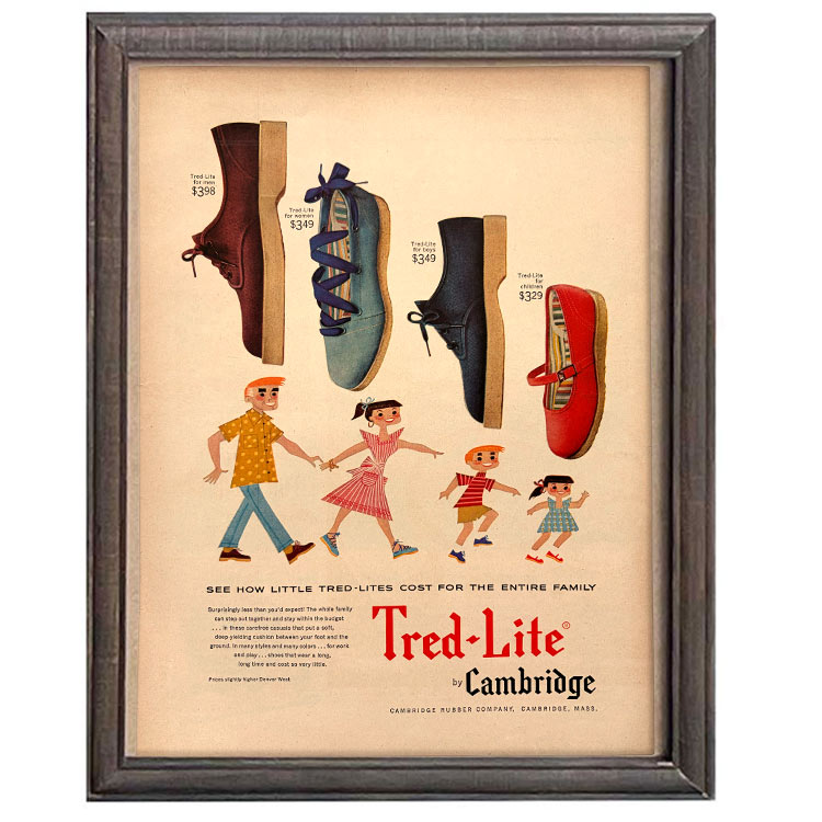 LIFE誌 ヴィンテージ切り抜き 額装アート フレーム付き Tred-Lite シューズ広告 アメリカ雑貨 インテリア おしゃれ ktlife0748本物のLIFE誌を飾る、特別なヴィンテージアート。