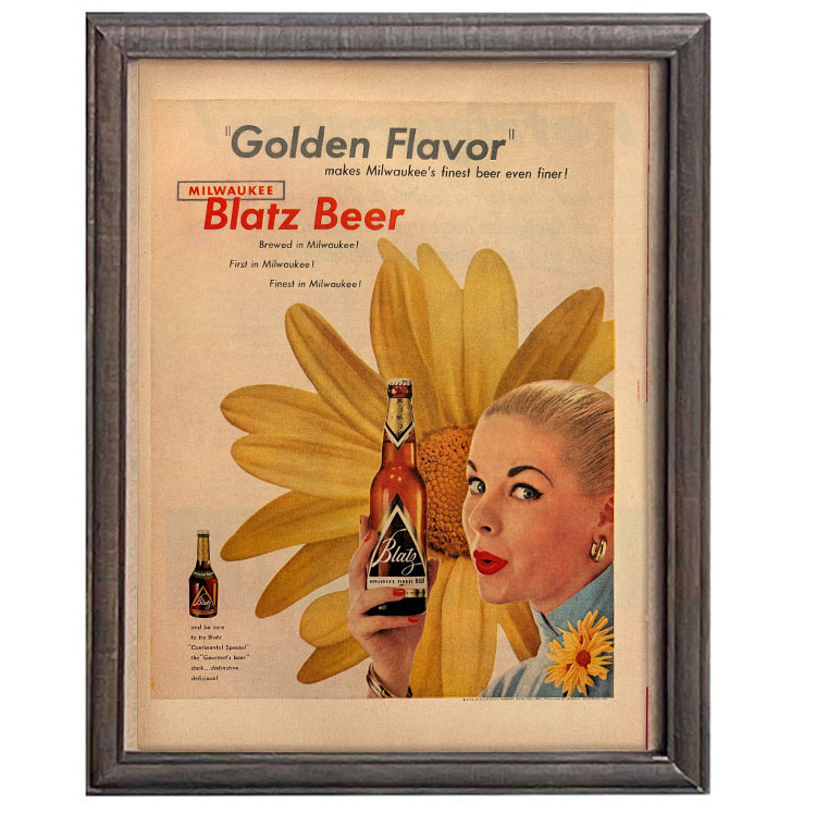 LIFE誌 ヴィンテージ切り抜き 額装アート フレーム付き Blatz Beer フラワー広告 アメリカ雑貨 インテリア おしゃれ ktlife0755本物のLIFE誌を飾る、特別なヴィンテージアート。