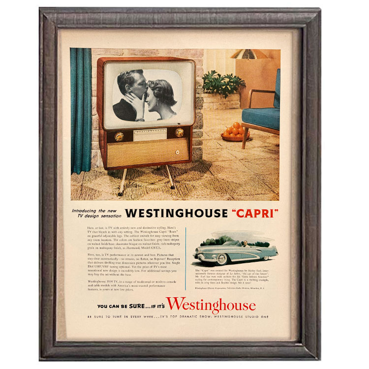 LIFE誌 ヴィンテージ切り抜き 額装アート フレーム付き Westinghouse Capri テレビ広告 アメリカ雑貨 インテリア おしゃれ ktlife0774本物のLIFE誌を飾る、特別なヴィンテージアート。