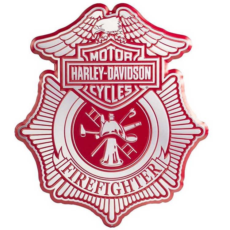 看板 HARLEY-DAVIDSON ハーレーダビッドソン  ファイヤーファイター メタルサイン HDL-15570 消防士 アメリカ雑貨 アメリカン雑貨 Firefighter Metal sign ハーレ HD かっこいい おしゃれ プレゼント ギフト