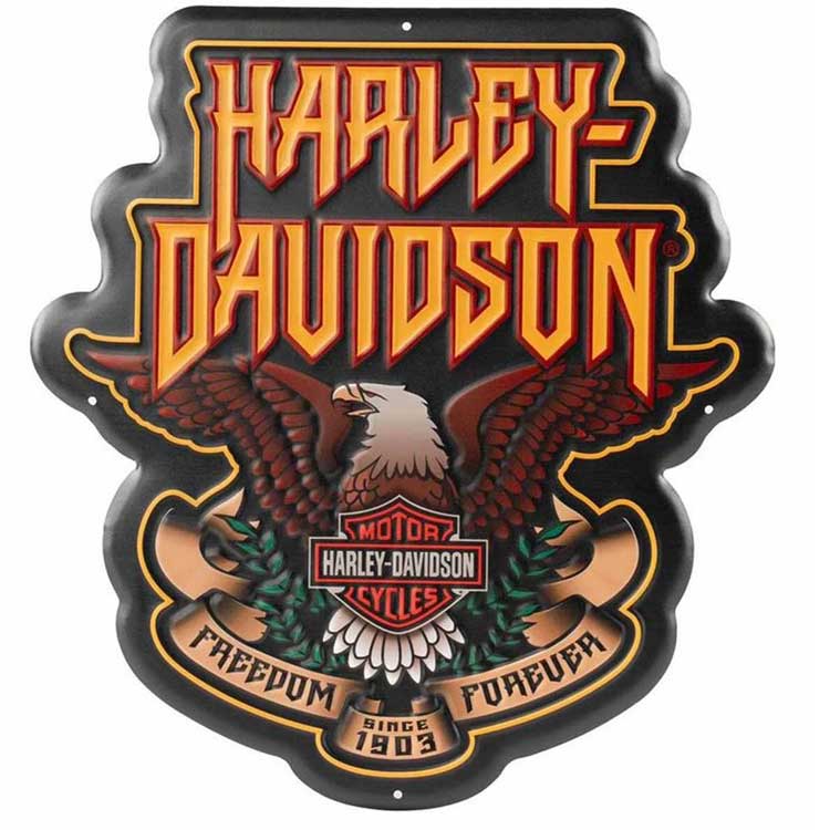 看板 HARLEY-DAVIDSON ハーレーダビッドソン ハードロック イーグル メタル 37x39cm HDL-15572 アメリカ雑貨 アメリカン雑貨 Custom Motorcycles Metal sign ハーレ HD かっこいい おしゃれ プレゼント ギフト