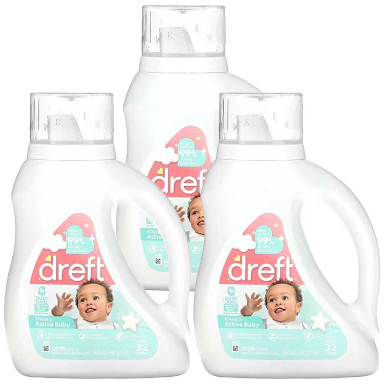 洗濯洗剤 dreft ドレフト アクティブベビー 1.36L 3本セット 赤ちゃん用 P&G 洗濯用洗剤アメリカ製アメリカの小児科医が推奨する赤ちゃん用洗剤。