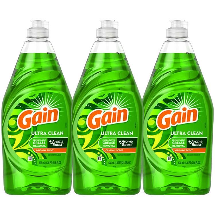 Gain ゲイン 食器用洗剤 オリジナル 638ml 21.6oz 3個セット キッチン用洗剤 台所用洗剤 アメリカ製人気No.1 爽やかなゲインの食器用洗剤!