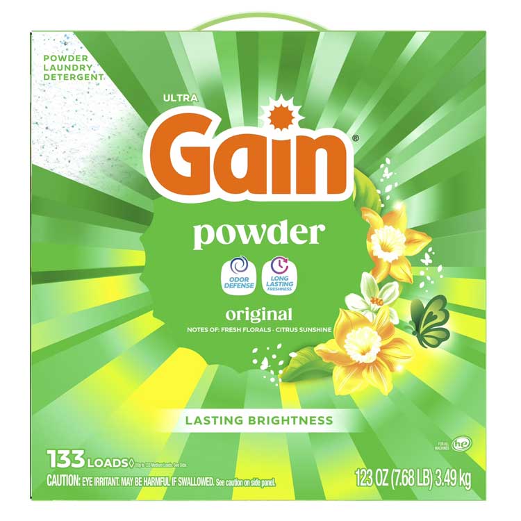 洗濯洗剤 衣類用洗剤 Gain ゲイン 洗濯洗剤 粉末 オリジナル 3.49kg 123oz 133回分 アメリカ製 粉洗剤 輸入 正規品 アメリカン雑貨ビッグサイズのGAINパウダー洗剤。