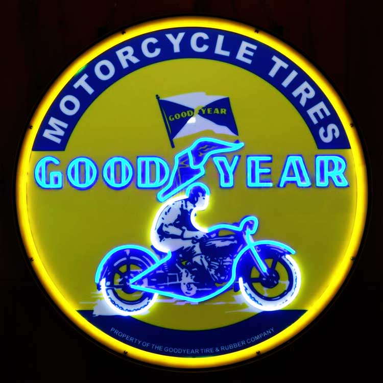 看板 照明 LEDサイン GOODYEAR グッドイヤー 直径91.4cm 壁面 インテリア アメリカン雑貨NEON SIGN アメリカンガレージに良く合うウォールデコレーション