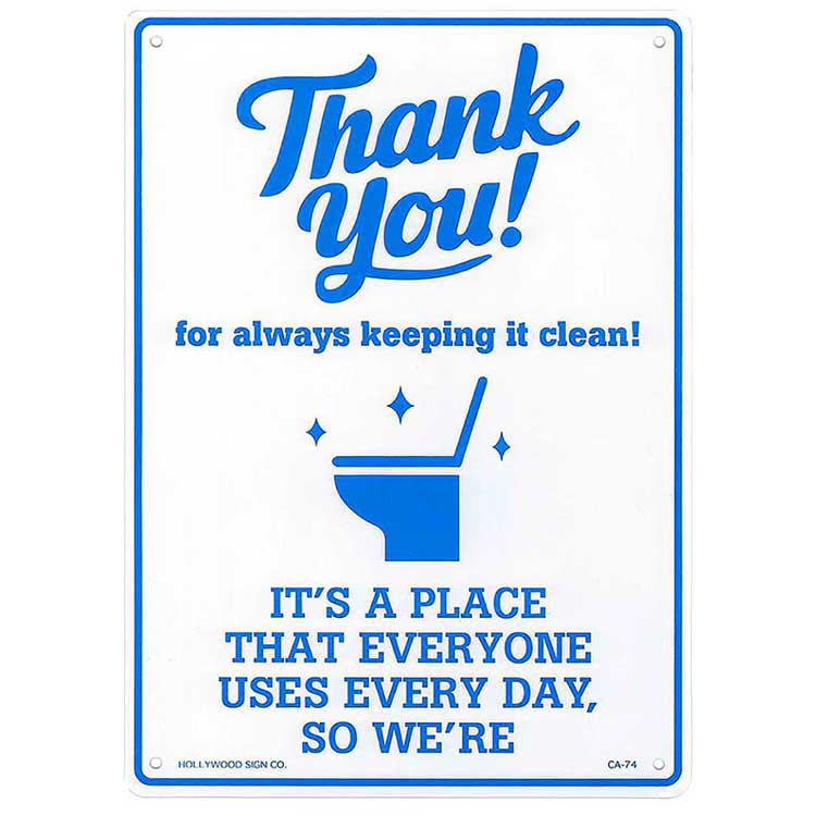 看板 プラスチックメッセージサインボード Thank You for always keeping it clean いつもキレイにご利用ありがとうございます CA-74 アメリカ雑貨サインボード プラ看板 トイレ 洗面書 清潔 壁面 店舗 お店 アメリカン雑貨