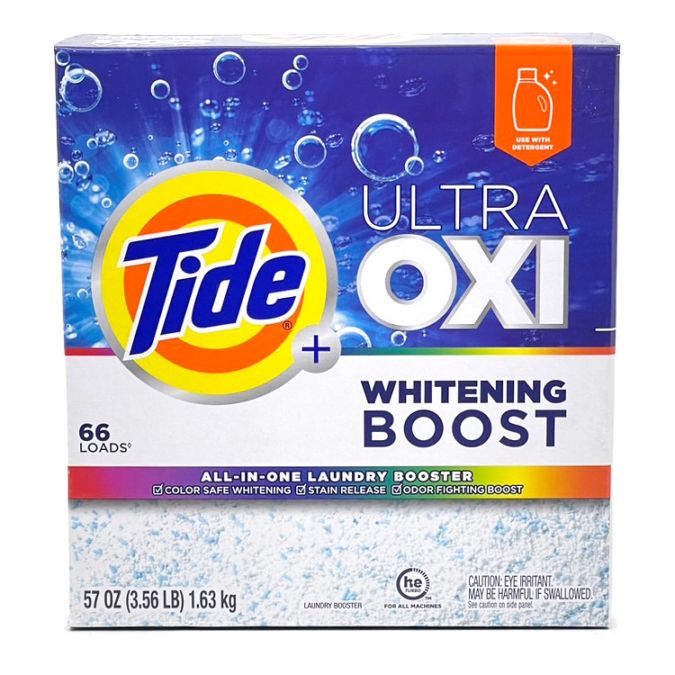 衣類用 酸素系漂白剤 粉末 タイド オキシブースト1.63kg 57oz アメリカ製 Tide P&G 輸入洗剤 日用品 アメリカ製 アメリカ雑貨衣類の漂白、消臭、血液、汗などのシミ抜きなどに。洗濯物の頑固な汚れ、臭いに効く粉の漂白剤。